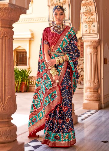 Amazing Printed Patola Silk Multi Colour Classic Designer Saree