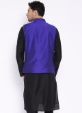 Amazing Purple Art Dupion Silk Embroidered Nehru Jackets - 1