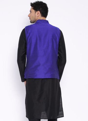 Amazing Purple Art Dupion Silk Embroidered Nehru Jackets