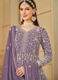 Amazing Purple Faux Georgette Embroidered Salwar Suit - 2