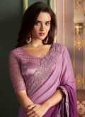 Amazing Purple Silk Border Shaded Saree - 1
