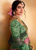 Amazing Rose Pink Tussar Silk Printed Classic Designer Saree for Ceremonial - 1