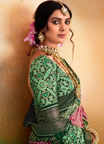 Amazing Rose Pink Tussar Silk Printed Classic Designer Saree for Ceremonial