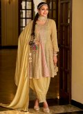 Amazing Yellow Chinon Embroidered Salwar Suit - 1