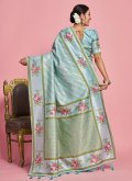 Aqua Blue Banarasi Woven Designer Saree - 1