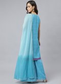Aqua Blue color Printed Georgette Salwar Suit - 3