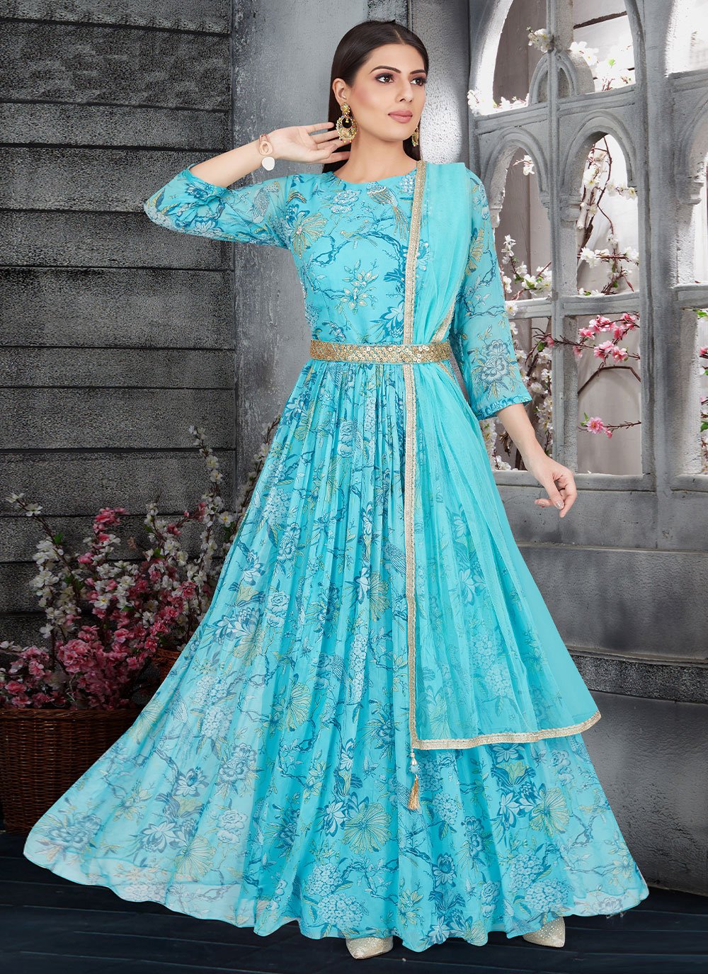 Plain Georgette Stylish Party Wear Long Dress at Rs 750/piece in Dehradun |  ID: 2850756431155