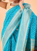 Aqua Blue Silk Woven Designer Saree for Ceremonial - 2