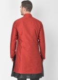 Art Dupion Silk Jacket Style in Maroon Enhanced with Fancy work - 1