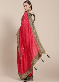 Art Silk Traditional Saree in Pink Enhanced with Embroidered - 1