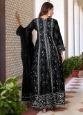 Attractive Black Faux Georgette Embroidered Trendy Salwar Kameez - 2