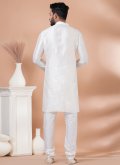 Attractive Brown and White Banarasi Fancy work Kurta Pyjama - 3