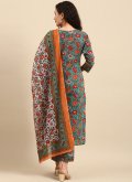Attractive Embroidered Cotton  Multi Colour Pant Style Suit - 3