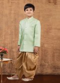 Attractive Green Jacquard Silk Fancy work Indo Western for Ceremonial - 1
