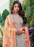 Attractive Grey Cotton  Digital Print Designer Pakistani Salwar Suit - 2