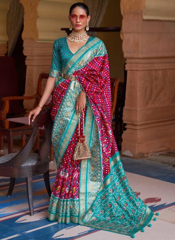 Attractive Maroon Patola Silk Woven Classic Designer Saree for Festival