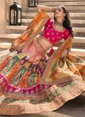 Attractive Multi Colour Banarasi Embroidered A Line Lehenga Choli for Engagement - 2