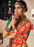 Attractive Multi Colour Patola Silk Patola Print Designer Saree for Ceremonial - 1