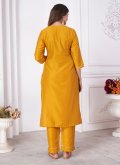 Attractive Mustard Silk Embroidered Trendy Salwar Suit for Ceremonial - 2