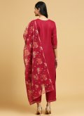 Attractive Pink Cotton  Embroidered Trendy Suit - 2