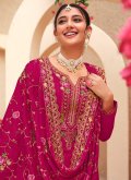 Attractive Pink Georgette Embroidered Trendy Salwar Kameez for Ceremonial - 1