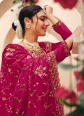 Attractive Pink Georgette Embroidered Trendy Salwar Kameez for Ceremonial - 2