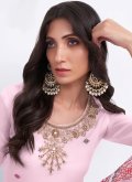 Attractive Pink Georgette Khatli Work Trendy Salwar Suit for Festival - 1