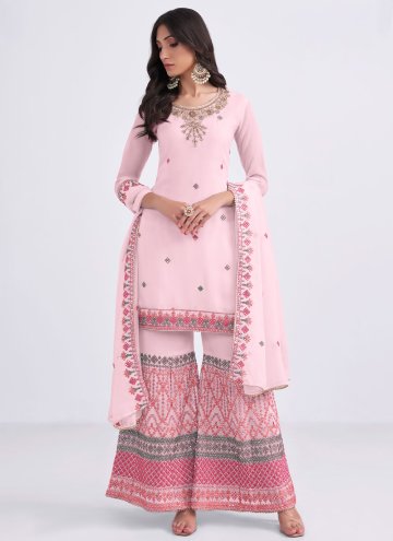 Attractive Pink Georgette Khatli Work Trendy Salwa