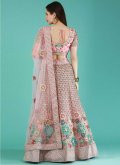 Attractive Pink Net Embroidered Lehenga Choli - 1