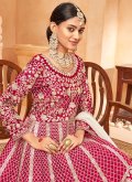 Attractive Rani Art Silk Embroidered Salwar Suit for Mehndi - 1