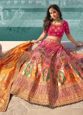 Attractive Rani Banarasi Embroidered Lehenga Choli for Engagement - 2