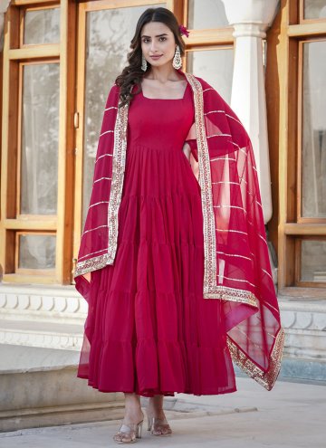 Attractive Rani Faux Georgette Plain Work Gown
