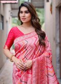 Attractive Red Kanjivaram Silk Woven Contemporary Saree - 1