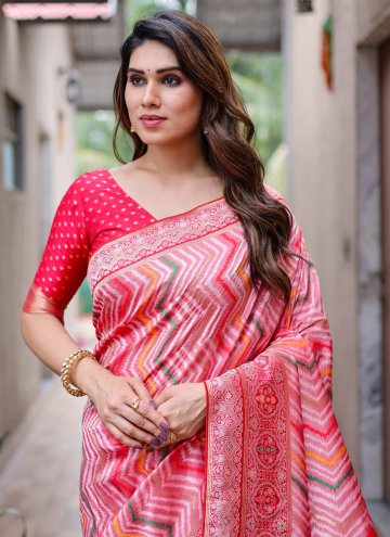 Attractive Red Kanjivaram Silk Woven Contemporary Saree