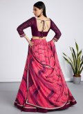 Attractive Rose Pink Organza Lace A Line Lehenga Choli for Ceremonial - 1