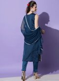 Attractive Teal Cotton  Embroidered Trendy Salwar Suit for Ceremonial - 2