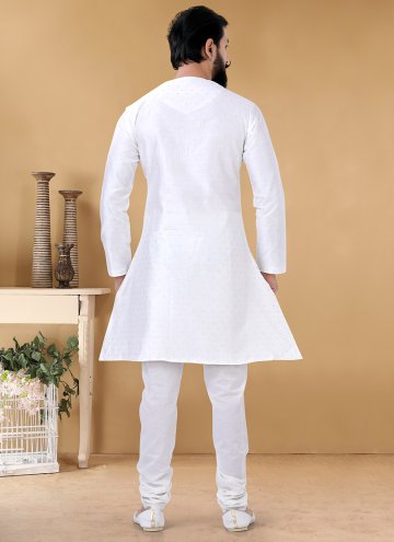 Attractive White Fancy Fabric Lace Indo Western