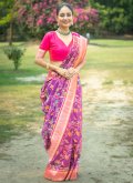 Attractive Woven Banarasi Purple Designer Saree - 1