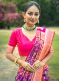 Attractive Woven Banarasi Purple Designer Saree - 2