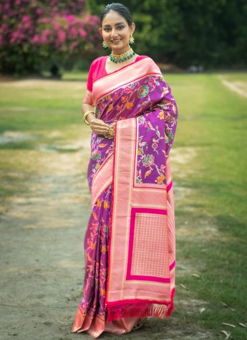 Attractive Woven Banarasi Purple Designer Saree