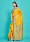 Attractive Yellow Kanjivaram Silk Woven Trendy Saree for Party - 2