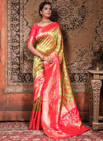 Banarasi Classic Designer Saree in Green Enhanced 