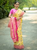 Banarasi Classic Designer Saree in Yellow Enhanced with Woven - 1