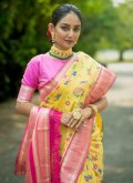 Banarasi Classic Designer Saree in Yellow Enhanced with Woven - 2