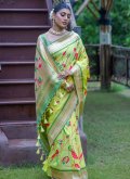 Banarasi Designer Saree in Green Enhanced with Woven - 1