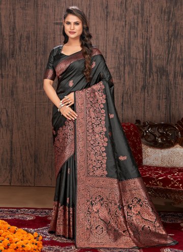 Banarasi Designer Saree in Grey Enhanced with Bord
