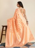 Banarasi Designer Saree in Orange Enhanced with Woven - 2
