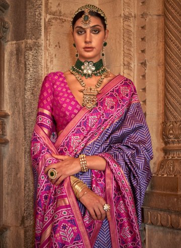 Banarasi Designer Saree in Purple Enhanced with Woven