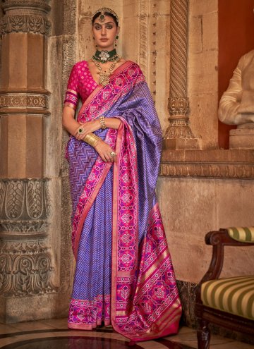 Banarasi Designer Saree in Purple Enhanced with Wo