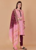 Banarasi Trendy Salwar Kameez in Pink Enhanced with Booti Work - 2